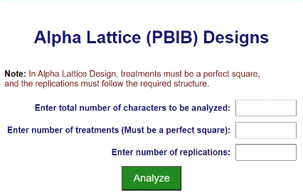 Form for Entering Design Parameters